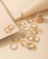 ( 17 pcs ) Rhinestone Decor Rings